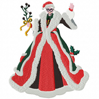 Mrs. Claus - Christmas Scene #01 Machine Embroidery Design