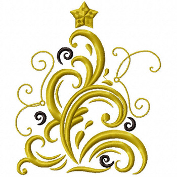 Abstract Christmas Tree - Abstract Christmas #08 Machine Embroidery Design