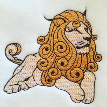 Lion Machine Embroidery Design Stitched