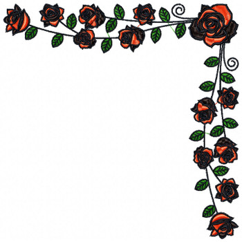 Detailed Rose Pattern Collection #13 Machine Embroidery Design