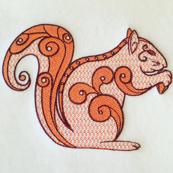 Squirrel Machine Embroidery Design Stitched