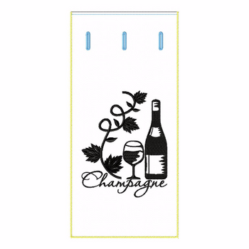 ITH Wine Bag Champagne Vine - In The Hoop Machine Embroidery Design