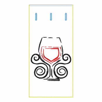 ITH Wine Bag Wine Glass - In The Hoop Machine Embroidery Design