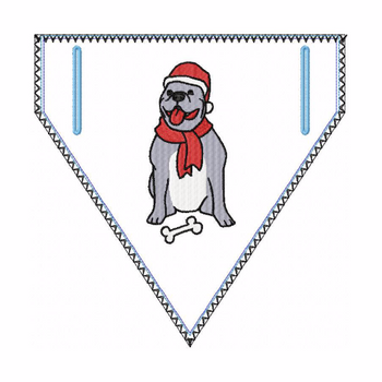 Doggie Bandana Santa Dog 05 - In The Hoop Machine Embroidery Design