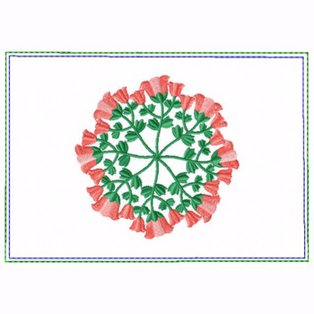 Circle of Flower Small Money Purse 05 - In The Hoop Machine Embroidery Design