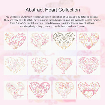 Abstract Heart Collection 12 Machine Embroidery Designs Abstract Heart Collection 12 Machine Embroidery Designs