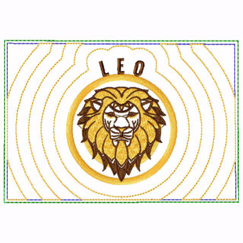 Leo Zodiac Small Money Purse - In The Hoop Machine Embroidery Design