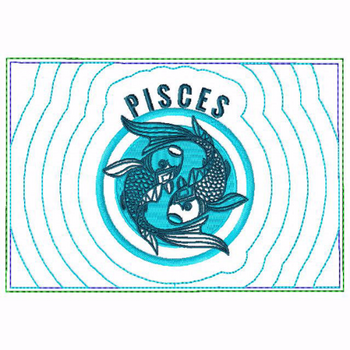 Pisces Zodiac Small Money Purse - In The Hoop Machine Embroidery Design