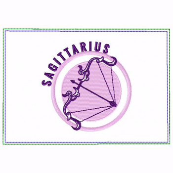 Sagittarius Zodiac Small Money Purse - In The Hoop Machine Embroidery Design