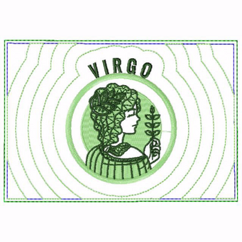 Virgo Zodiac Small Money Purse - In The Hoop Machine Embroidery Design