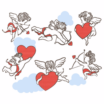 Cupid Collection of 6 Machine Embroidery Designs