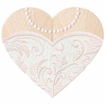 Tube Wedding Dress - Bride & Groom Hearts - Bride Dress Collection #06 Machine Embroidery Design