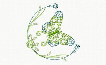 Beautiful Butterfly and Floral #06 Machine Embroidery Designs