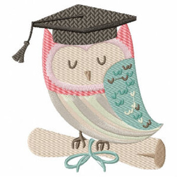 Owl with Diploma - Owl Graduation Collection #01 Machine Embroidery Design