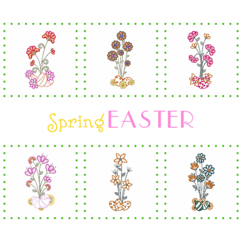 Machine Embroidery Designs - Spring Easter Collection of 6