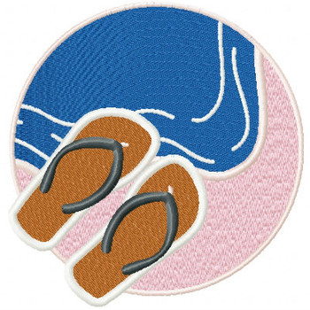 Slipper - Summer Beach Collection #02 Machine Embroidery Design