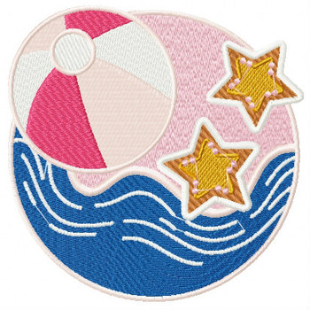 Beach Ball - Summer Beach Collection #05 Machine Embroidery Design