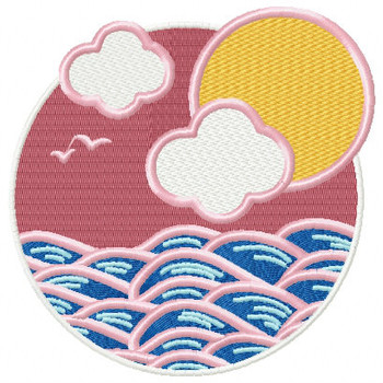 Sea View- Summer Beach Collection #08 Machine Embroidery Design