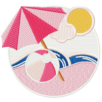 Umbrella- Summer Beach Collection #11 Machine Embroidery Design