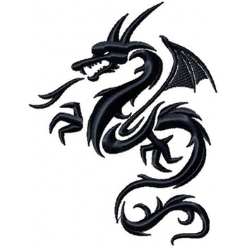 Dragon Tattoo - Tribal Dragon #6 Machine Embroidery Design