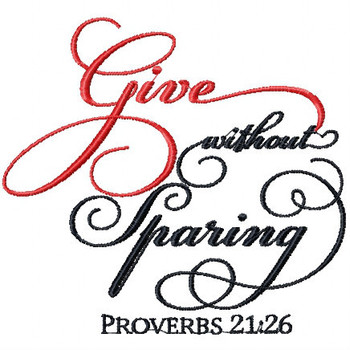 Proverbs 21.26 - Religious Typography Collection #04 Machine Embroidery Design