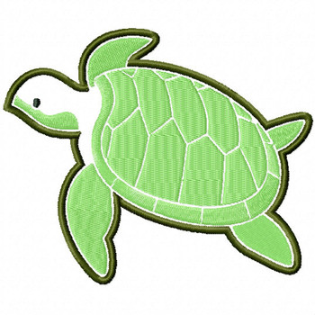 Sea Turtle - Under The Sea #11 Stitched and Applique Machine Embroidery Design