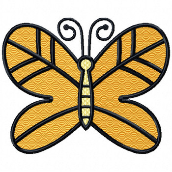 Butterfly - Insect Collection #03 Stitched and Applique Machine Embroidery Design