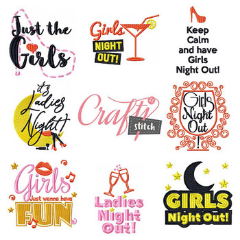 Girls Night Collection 8 Machine Embroidery Designs