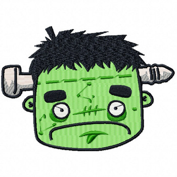 Frankenstein Head - Halloween Heads #04 Machine Embroidery Design