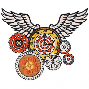 Steampunk Wings - Steampunk #11 Machine Embroidery Design