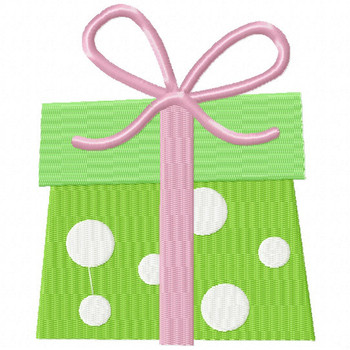 Green Polka Gift - Christmas Gift #16 Machine Embroidery Design