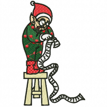 Elf with Christmas List - Funny Elves #11 Machine Embroidery Design