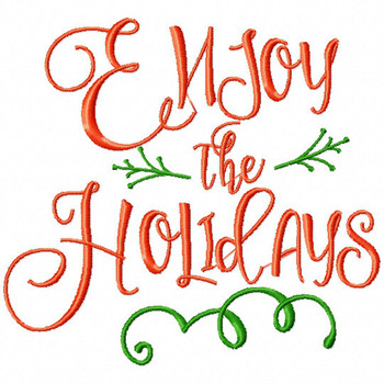 Enjoy the Holiday - Christmas Typography #06 Machine Embroidery Design