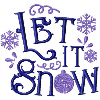 Let it Snow - Christmas Typography #09 Machine Embroidery Design