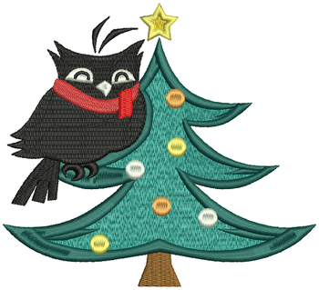 Christmas Owls #02 Machine Embroidery Design