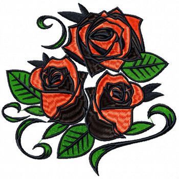 Detailed Rose Pattern Collection #04 Machine Embroidery Design