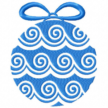 Blue Spiral Ornament - Christmas Ornaments #01 Machine Embroidery Design