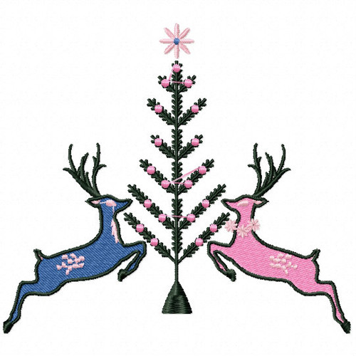 Christmas Reindeer #02 Machine Embroidery Design