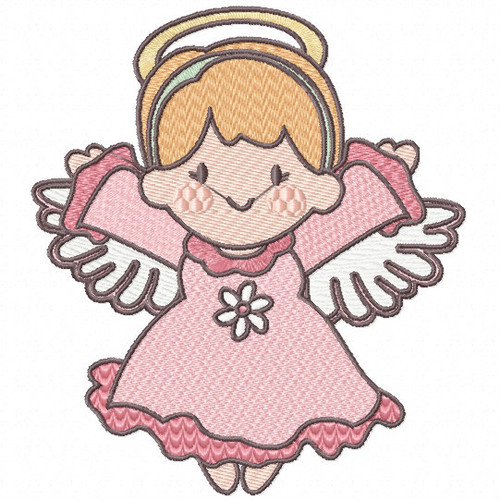 Happy Angel - Cute Angels #08 Machine Embroidery Design