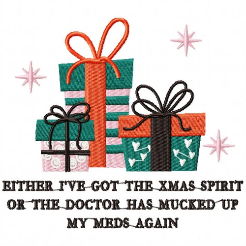 Christmas Spirit or the Doctor Humor - Christmas Humor Booze #01 Machine Embroidery Design