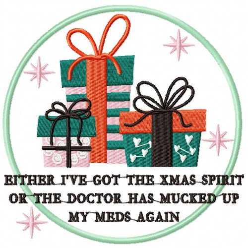 Christmas Spirit or the Doctor Humor - Christmas Humor Booze #01 Machine Embroidery Design