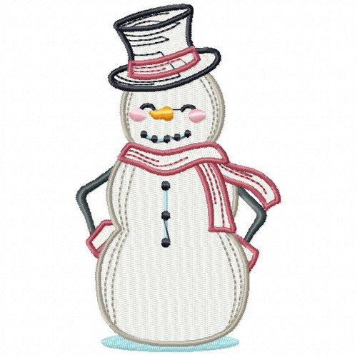 Chillin' Snowman - Snowman Version One #04 Machine Embroidery Design