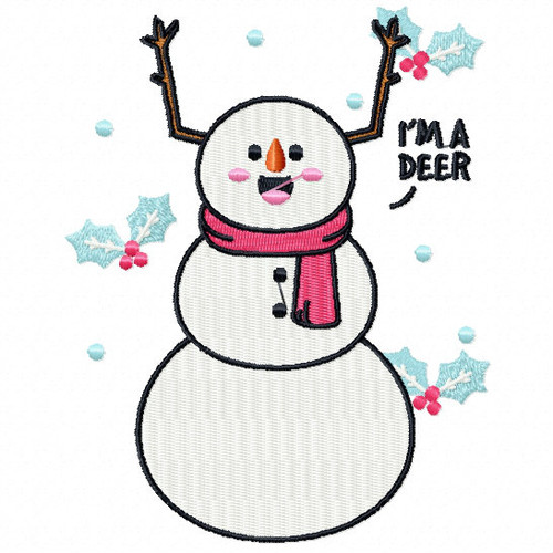 I'm a Deer  - Funny Snowman #02 Machine Embroidery Design