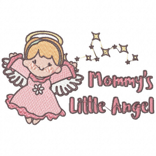 Mommy's Sweet Little Angel - Little Angels Typography #06 Machine Embroidery Design