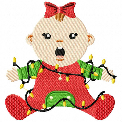 Christmas Light Baby - Christmas Baby #07 Machine Embroidery Design