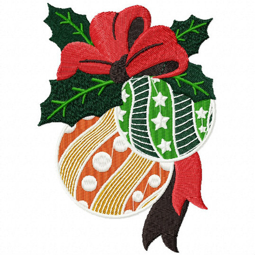 Christmas Ornaments - Christmas Scene #02 Machine Embroidery Design