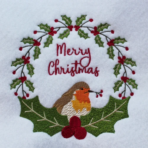 Christmas Robin #05 Machine Embroidery Design