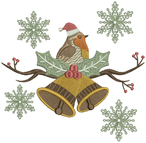 Christmas Robin #06 Machine Embroidery Design