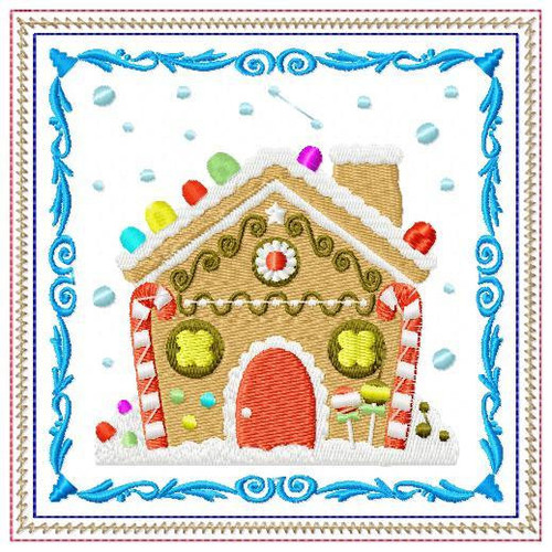 Ginger Bread Mug Rug #02 In The Hoop Machine Embroidery Design