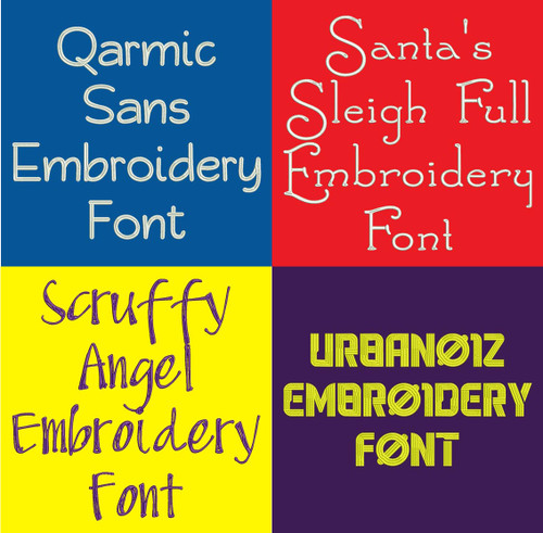 20 BX Fonts - Font Bundle 5 - 20 Embrilliance Machine Embroidery Fonts